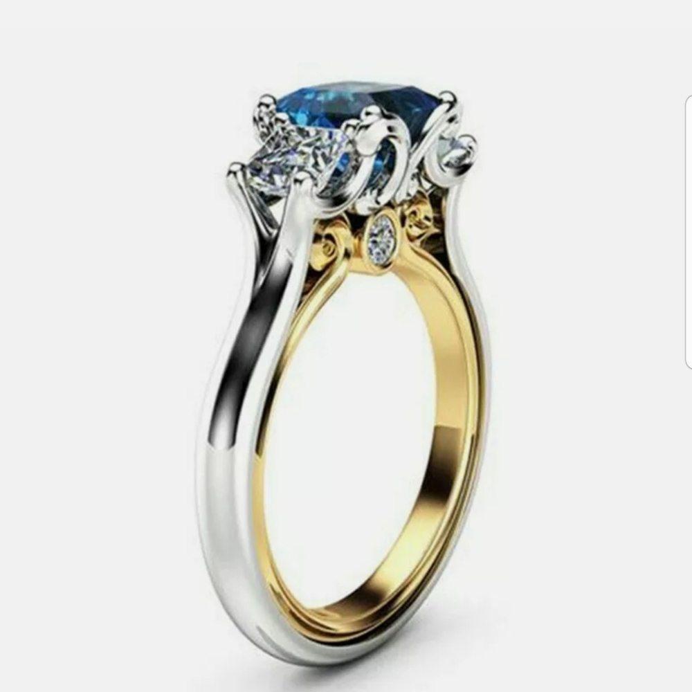 New 18k yellow gold & S925 silver beaitiful ring - Picture 1 of 9